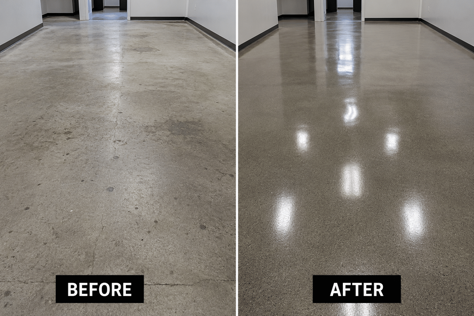 Concrete Floor Before and After